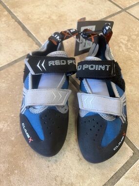 Climb X Red Point Strap Climbing Shoes US 6.5 New With Tags X-Factor Rubber